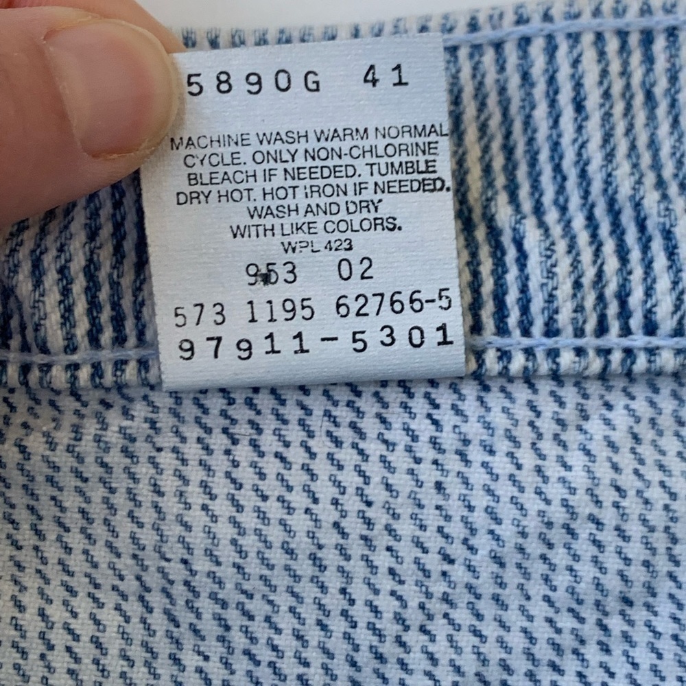 Vintage Orange Tab Levi's Denim Railroad Stripe Mini Skirt Size 9 Jr. - Picture 4 of 10